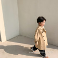 Children's College Style Double-Breasted Long Trench Coat